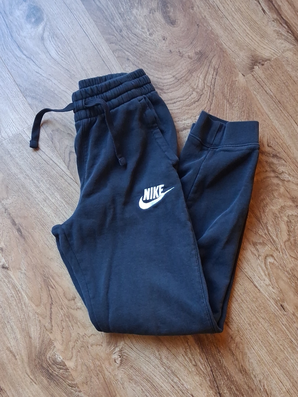 Nike Youth Black Jogger Sweatpants with White Swoosh